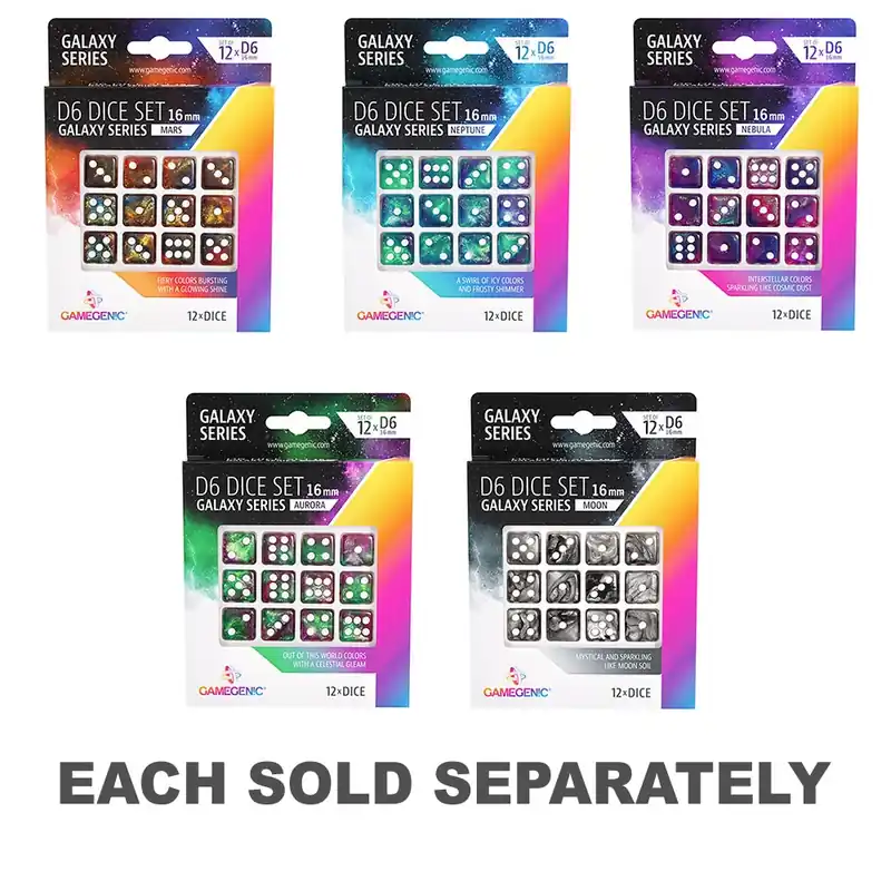 Gamegenic Galaxy Series D6 Dice Set 16mm (12st) | Dagens deal