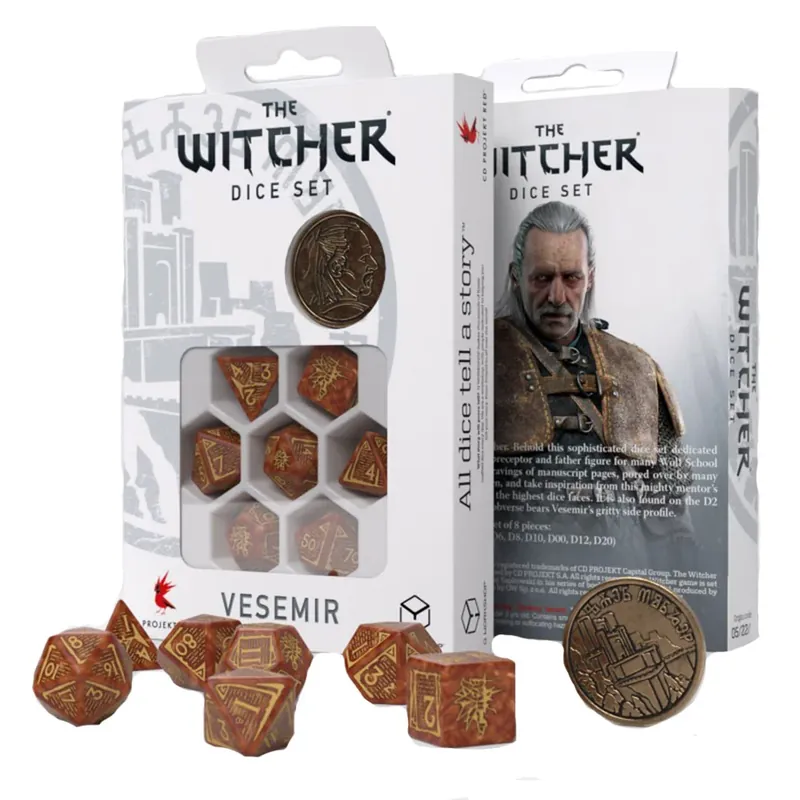 Q Workshop The Witcher Vesemir Wise Witcher Dice Set 7st | Extra bra pris