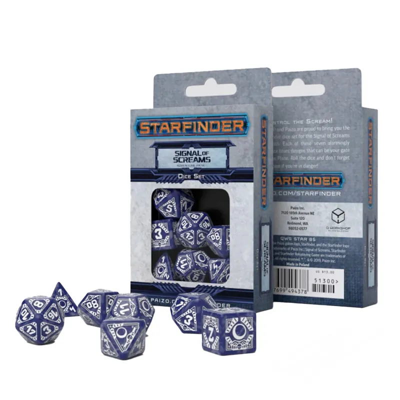 Q Workshop Starfinder Signal of Screams Dice Set 7sts | I lager