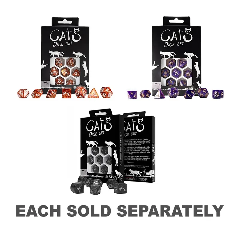 Q Workshop Cats Dice Set 7st - Trygg betalning