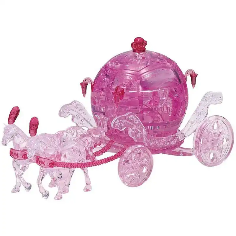 Gratis retur | 3D Crystal Royal Carriage Puzzle 67 st (rosa)