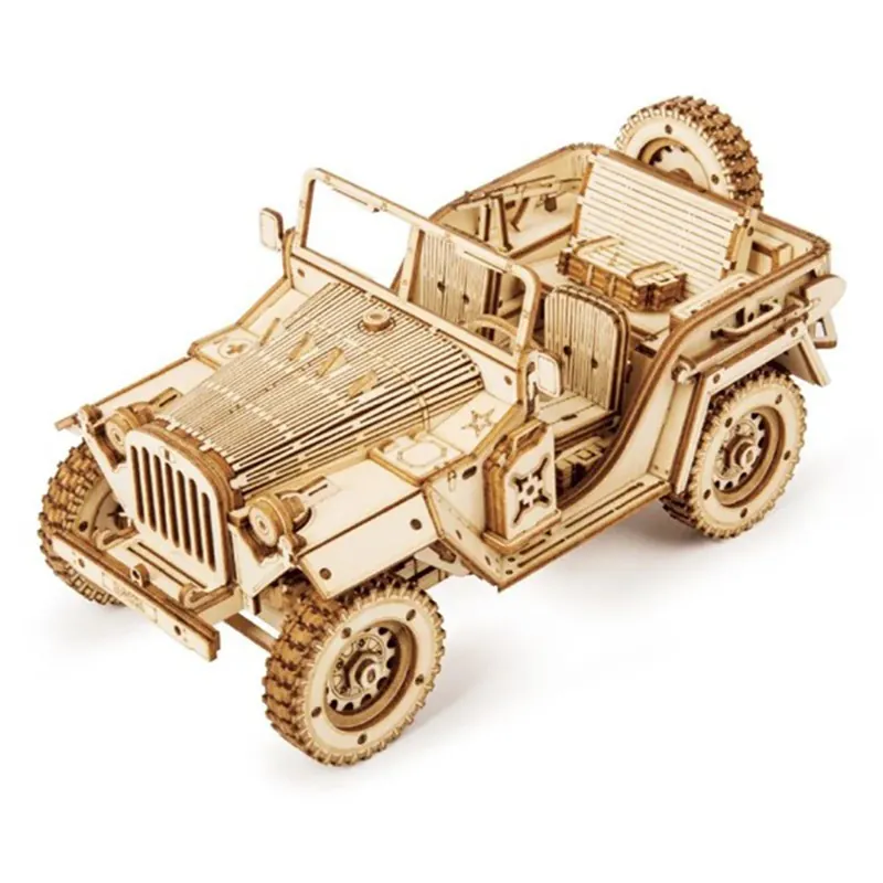 Bästa pris - Robotime DIY Army Field Car 3D Puzzle Kit 1 18 Skala