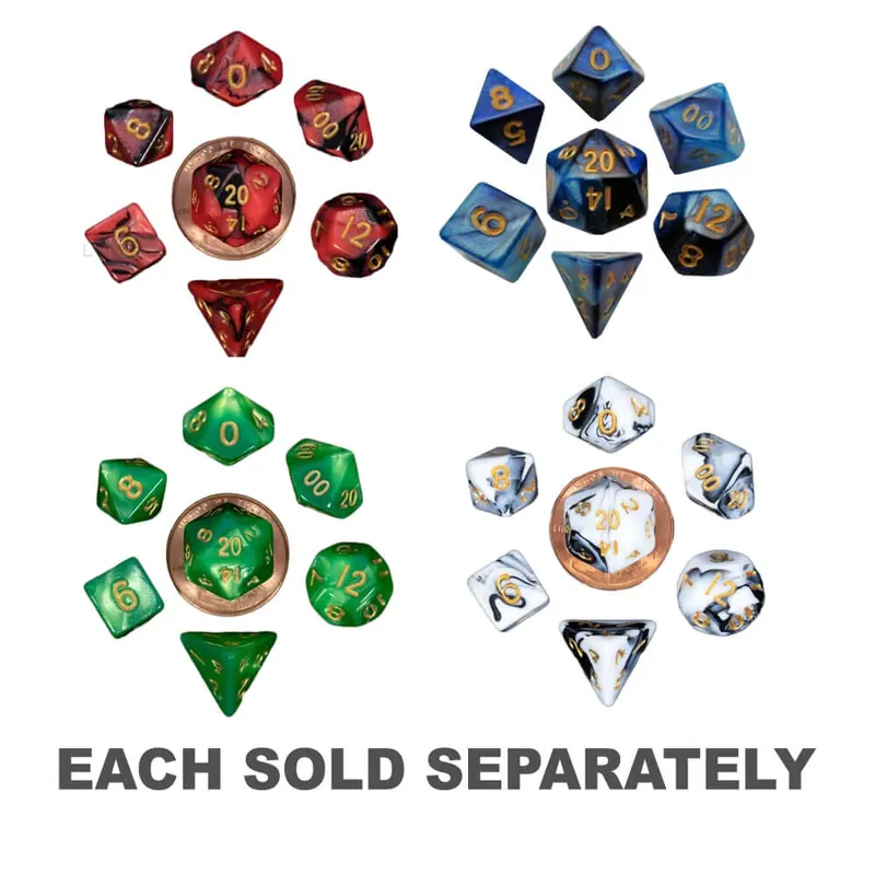 MDG Mini Poly Dice Set (W/ Gold No.) | Enkel retur