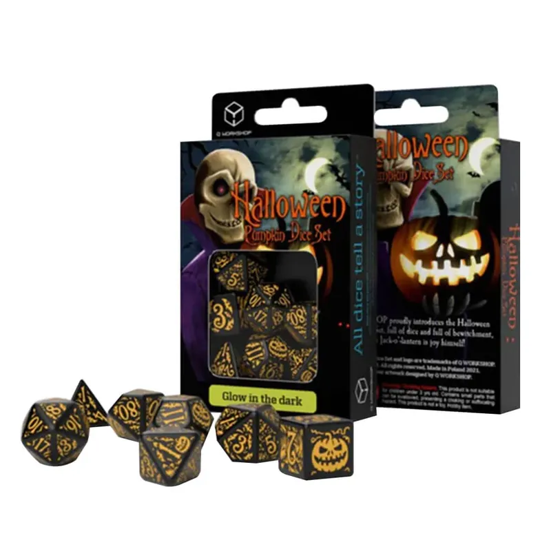 Q Workshop Halloween Pumpkin 7 Dice Set | Beställ nu