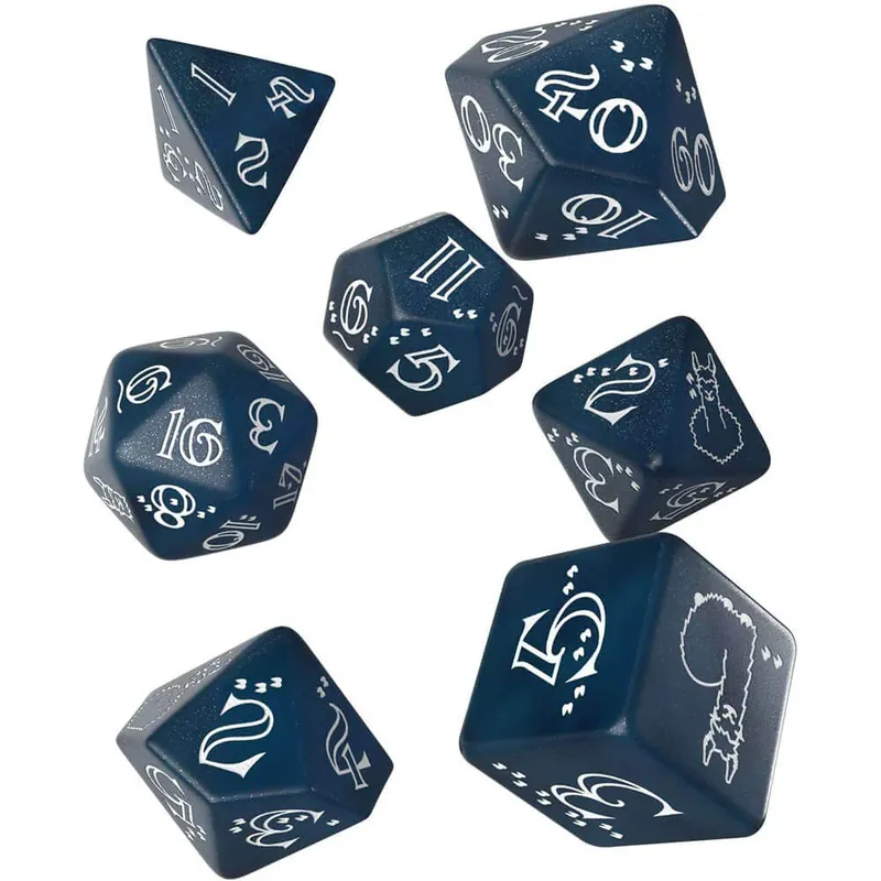 Shimmering Llama Dice Set (Blue & White) | Finns tillgänglig