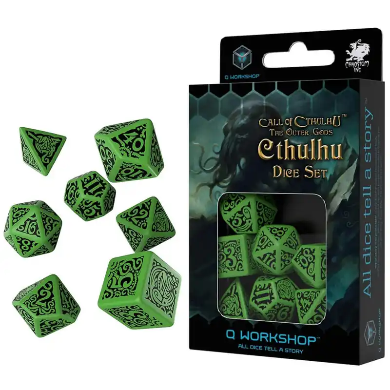 Q Workshop Call of Cthulhu Outer Gods Cthulhu Dice Set of 7 - Utförsäljning