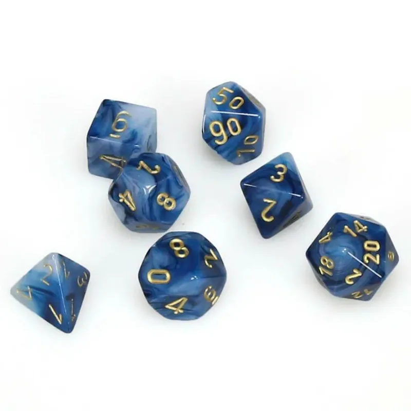 D7 Die Set Dice Phantom Poly (7 DICE/TEAL/GOLD) - Kanonerbjudande