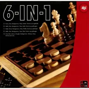 Dagens deal - 6-in-1 Schack/Chess, Dam, Backgammon, Domino, Kvarn & Yatzy (Alga)