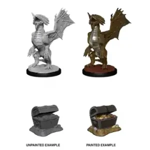 D&D Nolzur‘s Marvelous Miniatures Bronze Dragon Wyrmling & Treasure (Unpainted) - Nytt lägre pris