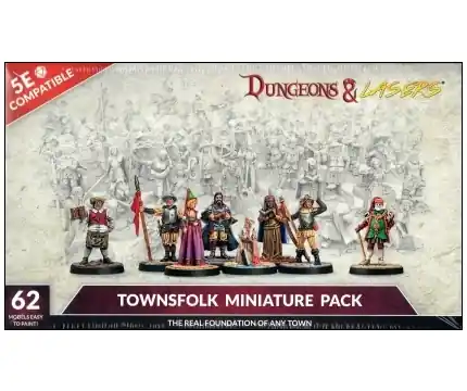 Dungeons & Lasers Townsfolk Miniature Pack (62 Miniatures) | Försäljningssuccé