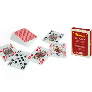 Red Plastic Poker Cards (Philos) - Smidig beställning