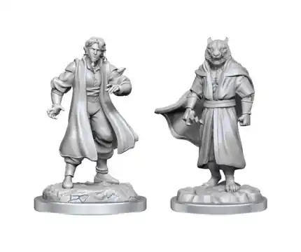 Critical Role Miniatures Human Sorcerer (Male) & Tiger Demon (Unpainted) | Klar att skickas